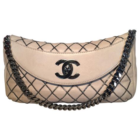 chanel chain around leather bag beige sale